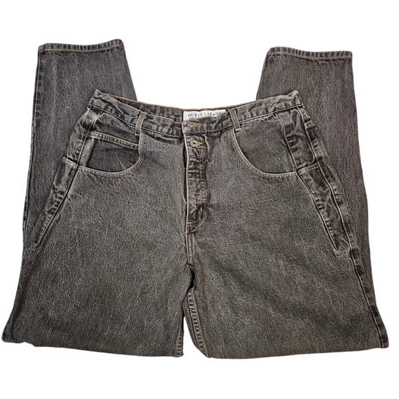 Vintage Guess Stonewashed Black Denim Barrel Jeans Size 38x34 Men's B58 - Picture 13 of 13